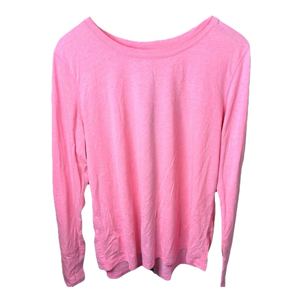 Tek Gear DryTek XL Pink Long Sleeve Active Top Thumbholes Athletic Workout